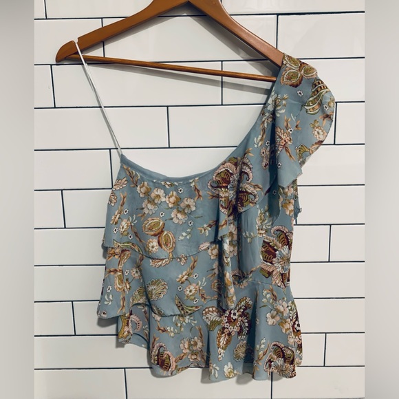 Anthropologie Amaryllis off the shoulder print Top S - Picture 2 of 4
